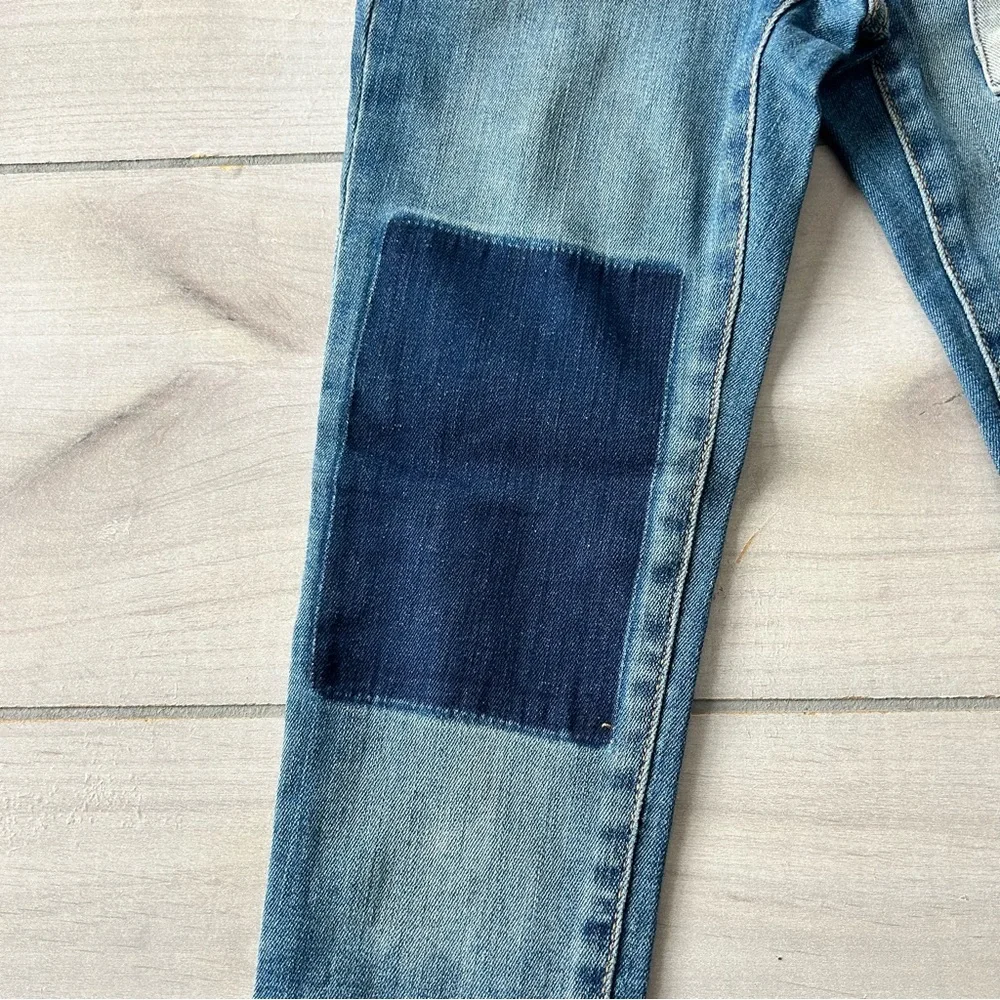 NWT Gap Kids High Stretch Super Skinny Adjustable Waist Denim Patchwork Jeans